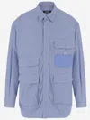 Comme Des Garçons Cotton Shirt With Striped Pattern In Blue