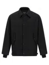 Comme Des Garçons Light Wool Blend Overshirt With Adjustable Hem And Snap Button Details In Black