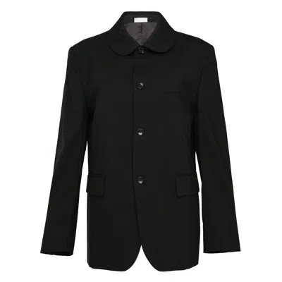 Comme Des Garçons Light Wool Tropical Jacket In Black