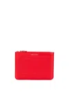 Comme Des Garçons Line Print Wallet In Red