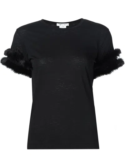 Comme Des Garçons Linen And Cotton Blend T-shirt In Black