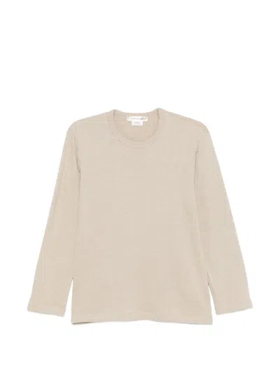 Comme Des Garçons Linen And Cotton Blend T-shirt In Nude