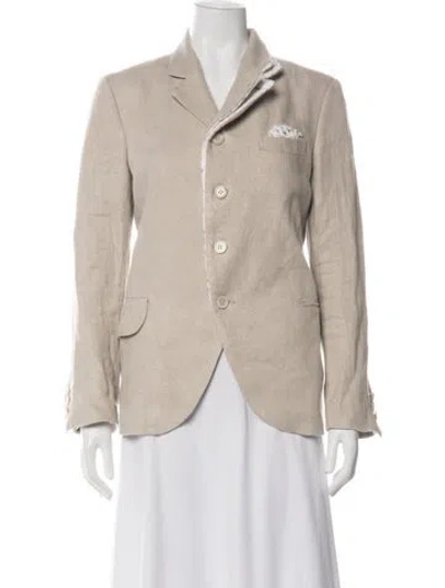Pre-owned Comme Des Garçons Linen Blazer In Neutrals