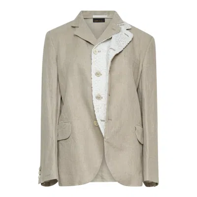 Comme Des Garçons Linen Herringbone X Polyester Jacket