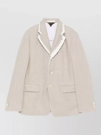 Comme Des Garçons Linen Jacket Single Breasted Flap Pockets In Brown