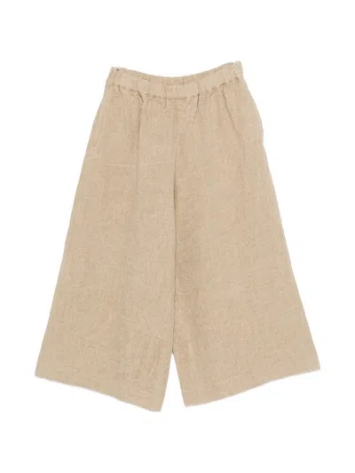 Comme Des Garçons Linen Trousers In Brown