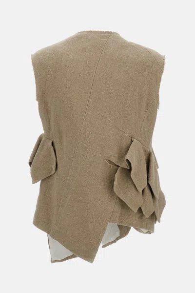 Comme Des Garçons Ruffled Vest In Neutral