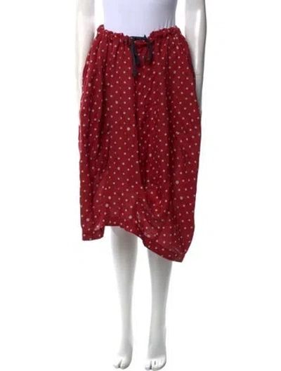 Pre-owned Comme Des Garçons Linen Wide Leg Pants In Red