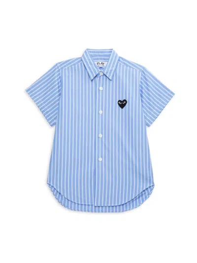 Comme Des Garçons Babies' Little Boy's Striped Button Up Shirt In Blue