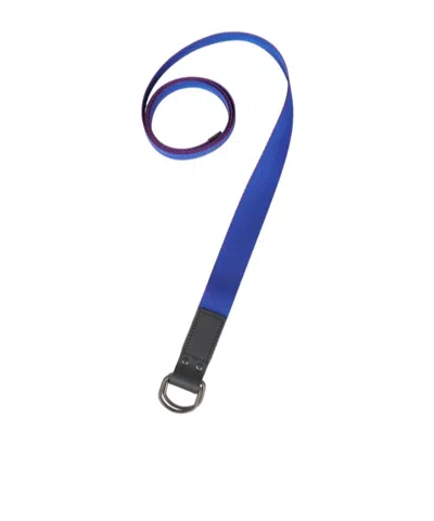 Comme Des Garçons Logo Belt In Blue