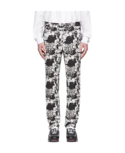 Comme Des Garçons Logo Casual Pants In Gray