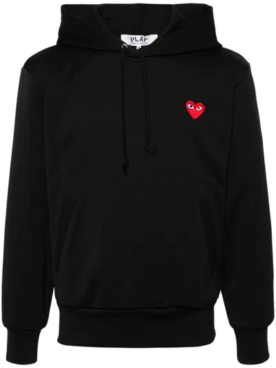 Comme Des Garçons Comme Des Garcons Logo Cotton Hoodie In Black