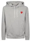 Comme Des Garçons Logo Zipped Cotton Hoodie In Grey
