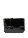 Comme Des Garçons Logo-debossed Leather Wallet In Black