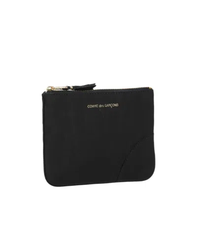 Comme Des Garçons Logo-debossed Leather Wallet In Black