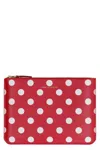Comme Des Garçons Logo Detail Flat Leather Pouch