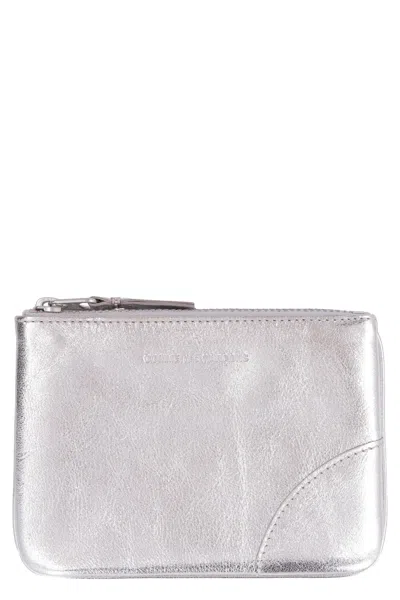 Comme Des Garçons Logo Detail Flat Leather Pouch