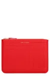 COMME DES GARÇONS COMME DES GARÇONS LOGO DETAIL FLAT LEATHER POUCH