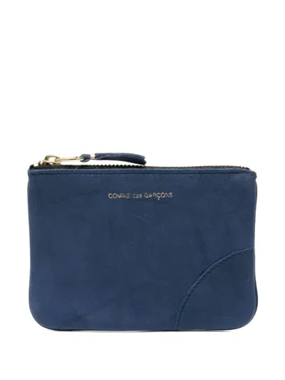 Comme Des Garçons Logo-detail Wallet In Blue