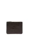 Comme Des Garçons Logo-embossed Leather Wallet In 褐色