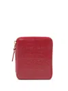 Comme Des Garçons Logo-embossed Leather Wallet In 红色