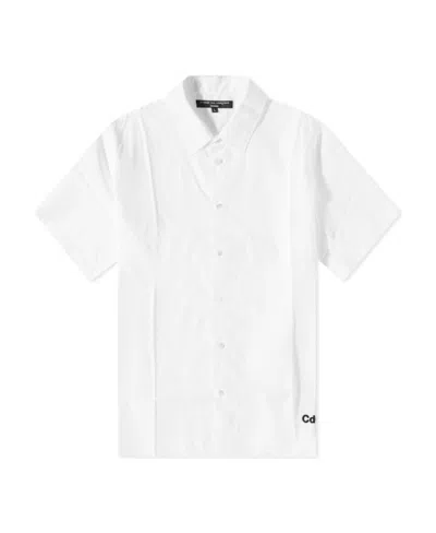 Comme Des Garçons Logo-embroidered Cotton Shirt In White