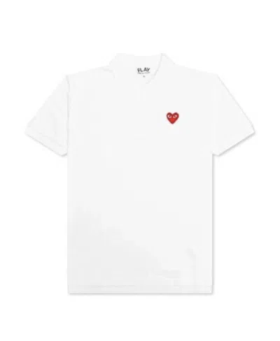 Comme Des Garçons Logo-embroidered Polo Shirt In White