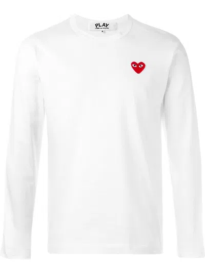 Comme Des Garçons Comme Des Garcons Logo Heart-patch Cotton T-shirt In White