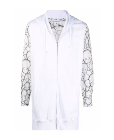 Comme Des Garçons Logo Hooded Jacket In White