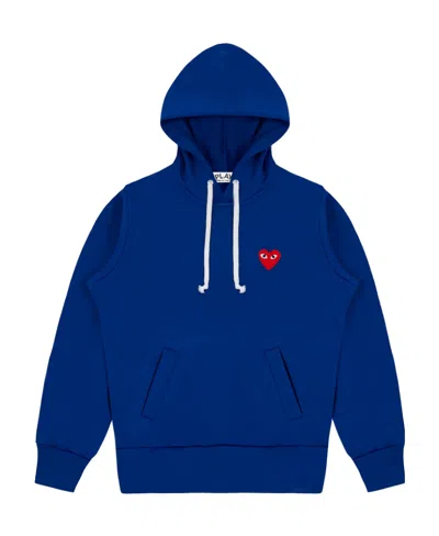 Comme Des Garçons Logo Hooded Sweater In Blue