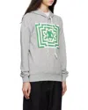 Comme Des Garçons Logo Hooded Sweater In Gray