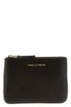 Comme Des Garçons Logo Leather Wallet In Brown