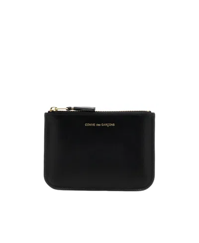 Comme Des Garçons Logo-lettering Zip Leather Wallet In Black