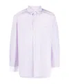 Comme Des Garçons Logo Long-sleeved Shirt In White