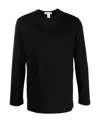 Comme Des Garçons Round Collar And Long-sleeved T-shirt In Black