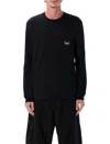 Comme Des Garçons Men Black Long Sleeves Logo T-shirt, Xl Luxury T-shirts For Men Darveys In Black