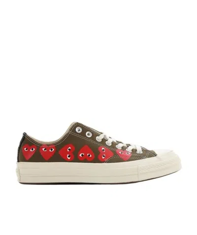 Comme Des Garçons Logo Micro-label Printed Sneakers In Brown