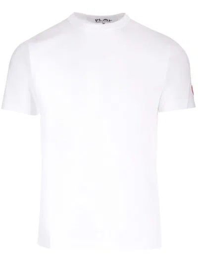 Comme Des Garçons Logo Patch Crewneck T-shirt In White