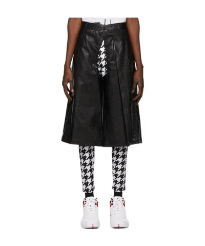 Comme Des Garçons Logo Plaid Casual Pants In Black