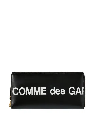 Comme Des Garçons Logo-plaque Zip Wallet In Black