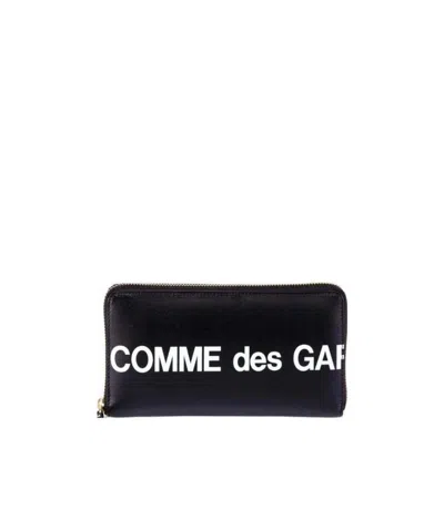 Comme Des Garçons Logo-print Continental Wallet In Black