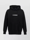 Comme Des Garçons Relaxed-fit Black Hoodie With Front Logo Print In Black