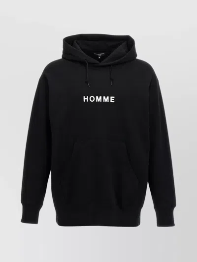 COMME DES GARÇONS LOGO PRINT HOODED SWEATER