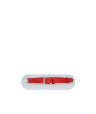 Comme Des Garçons Logo-print Leather Belt In Red