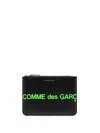 Comme Des Garçons Logo-print Leather Wallet In 黑色