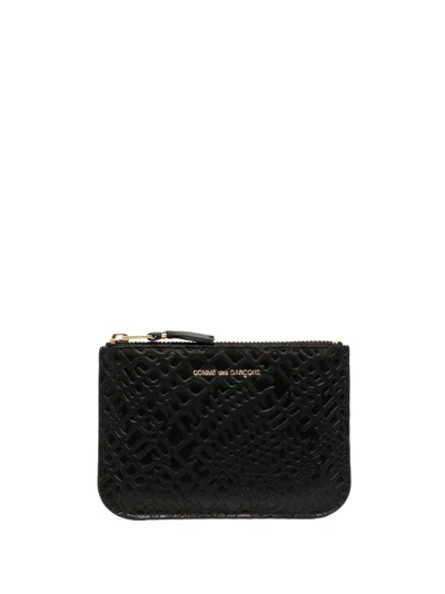 Comme Des Garçons Logo-print Leather Wallet In Black