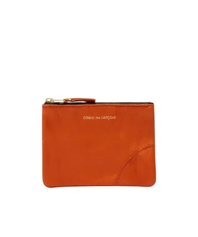 Comme Des Garçons Logo-print Leather Wallet In Red