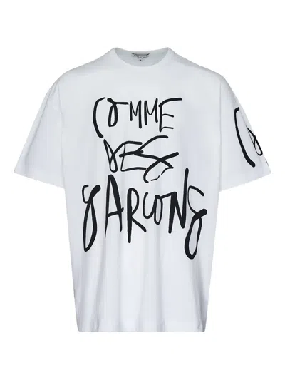 Comme Des Garçons Logo-print Short-sleeve T-shirt In White