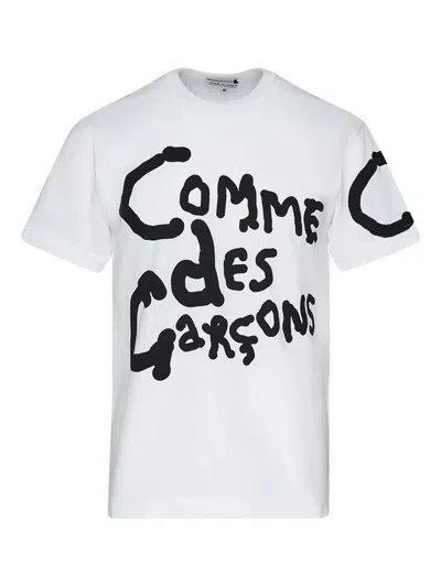 Comme Des Garçons Logo-print T-shirt In White