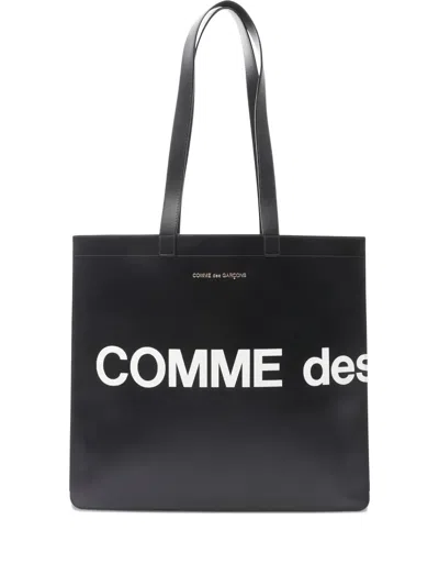Pre-owned Comme Des Garçons Logo-print Tote Bag In Black